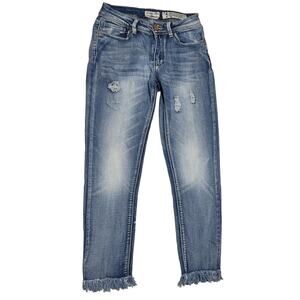 Indigo Rein Jeans Women's Medium Wash Cropped Ankle Jeans Tag Sz 5, 25Wx27L